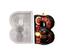 Moule en silicone 3D en résine faite à la main en argile - Lettre B décorative pour savon, argile, chocolat, bricolage, vacances, fête, maison, bureau, chambre, bureau, école
