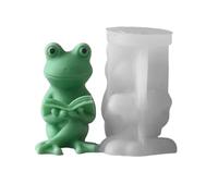 Moule en silicone 3D forme de grenouille avec cœur, fait à la main, for bougie, ornements résine, savon(5 * 8 * 6.5cm)