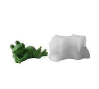 Moule en silicone 3D forme de grenouille avec cœur, fait à la main, for bougie, ornements résine, savon(8.5 * 4.4 * 5cm)