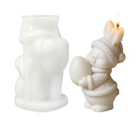 Moule en silicone 3D Lapins en résine réutilisable Figurine d'aromathérapie | Moule en silicone en forme de lapin de Pâques pour vacances, bureau, bureau, école, dortoir, appartement