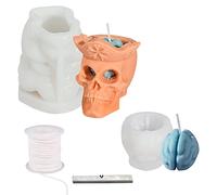 Moule en silicone 3D Moule à bulles en silicone pour verser la bougie comme ornements de bricolage, éclairage de fête et décoration de la maison - Avec mèche de bougie et porte-mèche