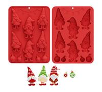 Moule En Silicone 3D Nain De Noël - Kit De Fabrication De Chocolat, Bonbons Et Gommes 22,1 X 16,4 Cm | Libération Facile | Silicone De Qualité Alimentaire Pour Gelée, Savon, Décoration De Gâteaux, Fon