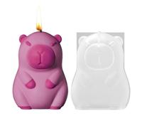 Moule en silicone 3D - Pour capibara - Moules en silicone pour résine époxy - Moule réutilisable - Non collant - Pour puddings - Décoration de bougie artistique