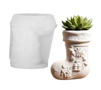 Moule en silicone 3D pour chaussettes de Noël - 10,3 x 11,5 cm en silicone, moule en résine gaufrée, créer des pots de bougie | Pots de fleurs, porte-brosses, boîtes de rangement et décoration