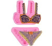 Moule en silicone 3D pour femme - Pour soutien-gorge et culotte - En résine époxy - Pour décoration de gâteaux