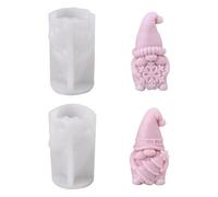 Moule en Silicone 3D pour Gnome,Lot de 2 Moules en Forme de Gnome Nain Sans Visage pour la Fabrication de Bougies,Savons et Décorations de Noël en Plâtre