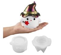 Moule en silicone 3D pour Halloween, fantôme avec chapeau de sorcière, moulage époxy UV pour figurines et bijoux