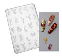 Moule en silicone 3D pour nail art, motif papillon, fleur, cristal, résine, pochoirs à sculpter, modèles artistiques, moule à ongles, créativité