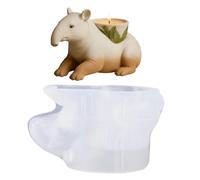 Moule en silicone 3D pour tapir - Moule créatif en résine pour animaux pour pots de fleurs, jardinières pour succulentes, bougeoirs, porte-stylos et projets de décoration, réutilisable et