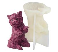 Moule en silicone 3D Yorkshire, en forme de chien - Moule en résine époxy et fondant anti-adhésif - Parfait pour décorer des gâteaux, du savon, des bougies et du plâtre