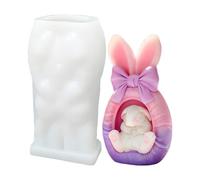 Moule en silicone - 4,8 x 3,8 x 8,5 cm - Moule facile à démouler - Moule à bougie en forme de lapin de Pâques - Outil de bricolage flexible pour pâte à modeler époxy, plâtre, bricolage, événements