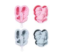 Moule En Silicone 4 Pièces Astronaute Forme Silicone Glace Glace Popsicle Bricolage Cuisson Fromage Bonbons Chocolat MouleBleu Rose