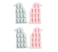 Moule En Silicone 4Pcs Animal Print Silicone Chocolat Bonbons Diy Pudding Jelly Cake Cookie MouleBleu Rose