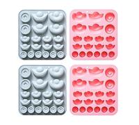 Moule En Silicone 4Pcs Lingots Motif Silicone Gâteau Chocolat Pudding Moule À BiscuitsBleu Rose