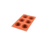 Silikomart Moule à muffin en silicone SF0023 – 6 cavités, anti-adhérent, Fabriqué en Italie