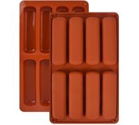 Moule en Silicone 8 Cavités pour Barres de Céréales Biscuits et Financiers Plaque de Cuisson Anti-adhésif Rouge