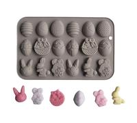 Moule en silicone à 18 cavités pour œufs de Pâques lapins au chocolat pour la cuisson de qualité alimentaire facile à démouler