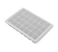 Moule en silicone à 28 compartiments, avec couvercle, multi-usages pour la congélation et la cuisson de glaçons, puddings et chocolats, vert, bleu, gris (Schneeesche)