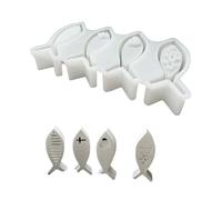 Moule en silicone à 4 cavités pour travaux manuels sur le thème des poissons pour la maison et les décorations de fête