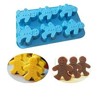Moule en silicone à 6 cavités en forme de bonhomme de pain d'épices de Noël fait à la main pour gâteau, savon, moule en forme de poupée pour fondant, chocolat, biscuits, sucre, loisirs créatifs,
