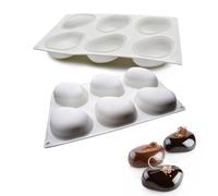 Moule en silicone à 6 cavités en forme de galets, moule de cuisson en forme de pierre pour gâteau mousse, chocolat, gelée, pudding, savon fait main, résine époxy, silicone de qualité alimentaire