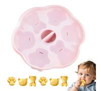 Moule en silicone à 6 cavités en forme d'ours en gélatine | Moule à pâtisserie en forme d'animal de dessin animé pour bonbons, biscuits, décoration de gâteau, argile, résine époxy, pâte à gomme
