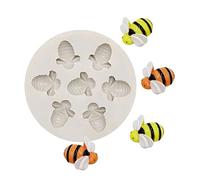 Moule en silicone à 7 cavités en forme d'abeille, pour chocolat, décoration de gâteau, fondant, bonbons, sucre