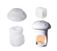 Moule En Silicone À Dégagement Facile Pour Chandelier En Forme De Champignon Creux Fait À La Main Moule Fabrication Veilleuse Porte-bougie Chauffe-plat Plâtre Décoratif
