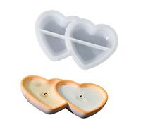 Moule en silicone à double cœur résistant aux hautes températures pour aromathérapie, fabrication de récipients, cadeau fait à la main
