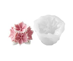 Moule en Silicone à fleurs d ' hortensia, adapté à la fabrication de bougies, décoration de gâteaux et cadeaux, Surfaces antiadhésives, moule à bougie en Silicone
