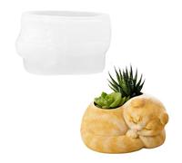 Moule En Silicone À Jardinière Forme Chat Roulé En Boule De Résine