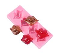 Moule en silicone à lèvres rouges - Moule à bonbons au chocolat pour dessert, bloc de glace, décoration de cupcakes fait à la main - Outil de cuisson au chocolat, gâteau fondant, biscuits
