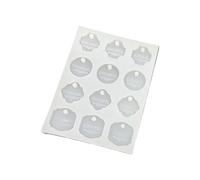 Moule en silicone à usage multiple avec 12 cavités, adapté projets de pendentifs avec nom anglais et à l ' artisanat, moule rond résistant déchirures