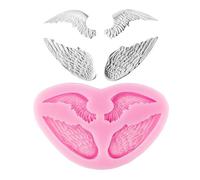 Moule en silicone | ailes en relief | 2 paires d'ailes | différentes tailles, Blanc.