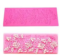 Moule en silicone alimentaire dentelle fleurs feuilles décorations pâte à sucre fondants gâteaux pancakes muffins accessoire cuisine cake design DIY créatif