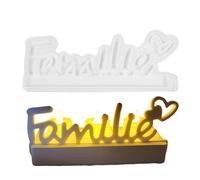 Moule en silicone allemand, outils de moulage de mots de famille allemande, moule à lettres inspirant, panneau élégant, artisanat pour la fête des mères, les vacances, la fête des , Pâques