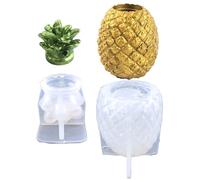 Moule en silicone ananas | Moule en résine ananas avec couvercle | Moule en résine, moule en silicone, boîte de rangement, vase, moule en fonte époxy pour pot de fleurs, porte-pinceaux de maquillage