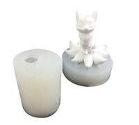 Moule en silicone anti-adhésif à neuf renards à queue de renard pour décoration de gâteaux