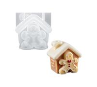 Moule en silicone artisanal pour décoration de Noël, moule de moulage de maison de vacances pour décoration de bougies, de résine et de plâtre, affichage et usage domestique saisonnier, maison de de