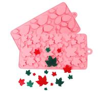 Moule en silicone avec feuilles d'érable - 2 moules pour cuire des bonbons et du chocolat en forme de feuille - Décoration de gâteaux et cupcakes pour Thanksgiving et Halloween