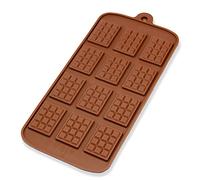 Moule en silicone avec formes de plaquettes de chocolat Pour chocolats, glaçons, bonbons, pour une fête, des décorations, les enfants, un anniversaire, la pâtisserie Idée cadeau Couleur marron
