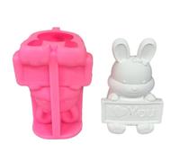 Moule en silicone avec message d'amour en forme de lapins pour propositions mémorables, confessions d'amour, lapins pour anniversaires, Saint-Valentin et surprises