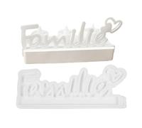 Moule en silicone avec mots allemands - Outils pour vocabulaire familial - Moule polyvalent en forme de lettres pour projets de décoration, Thanksgiving, Pâques, fête des mères