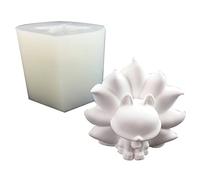 Moule en silicone avec neuf renards à queue de renard pour décoration de table, outil de fabrication de plâtre, facile à nettoyer, moule à gâteau