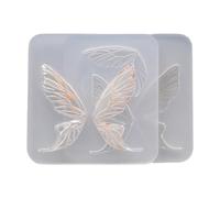 Moule en silicone avec oreilles de papillon pour poterie, argile et ailes de poupée, moule en résine UV, fait à la main, outil de décoration de gâteau, moule en résine