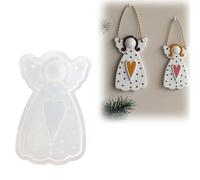 Moule en silicone avec pendentif en forme d'ange - Moule en résine 3D en silicone de qualité alimentaire pour bougies, savons, bijoux, aromathérapie, gypse, loisirs créatifs (8,5 x 13,5 cm)