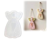 Moule en silicone avec pendentif en forme d'ange - Moule en résine 3D en silicone de qualité alimentaire pour bougies, savons, bijoux, aromathérapie, gypse, loisirs créatifs (6 x 9,5 cm)
