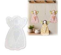 Moule en silicone avec pendentif en forme d'ange - Moule en résine 3D en silicone de qualité alimentaire pour bougies, savons, bijoux, aromathérapie, gypse, loisirs créatifs (7,5 x 11,5 cm)