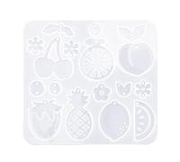 Moule en silicone avec trou pour boucles d'oreilles en forme d'animal fruit, moules en résine époxyde avec trou pour loisirs créatifs, fabrication d'étoiles de mer, coquillages, porte-clés pour résine