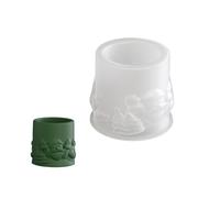 Moule en silicone avec visage de Père Noël, surfaces lisses, moules de fabrication de tasses adaptés pour la résine, le béton, le ciment et les vacances